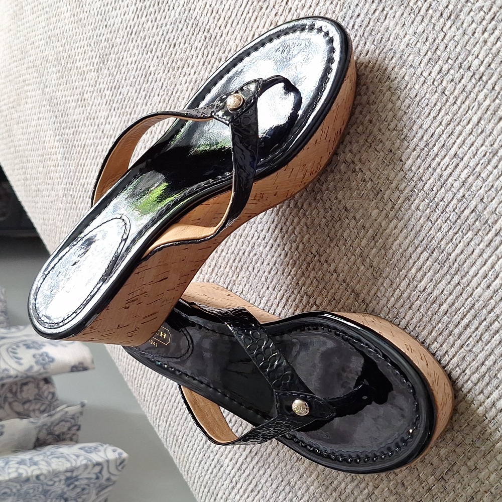 Coach heeled sandals sz 8